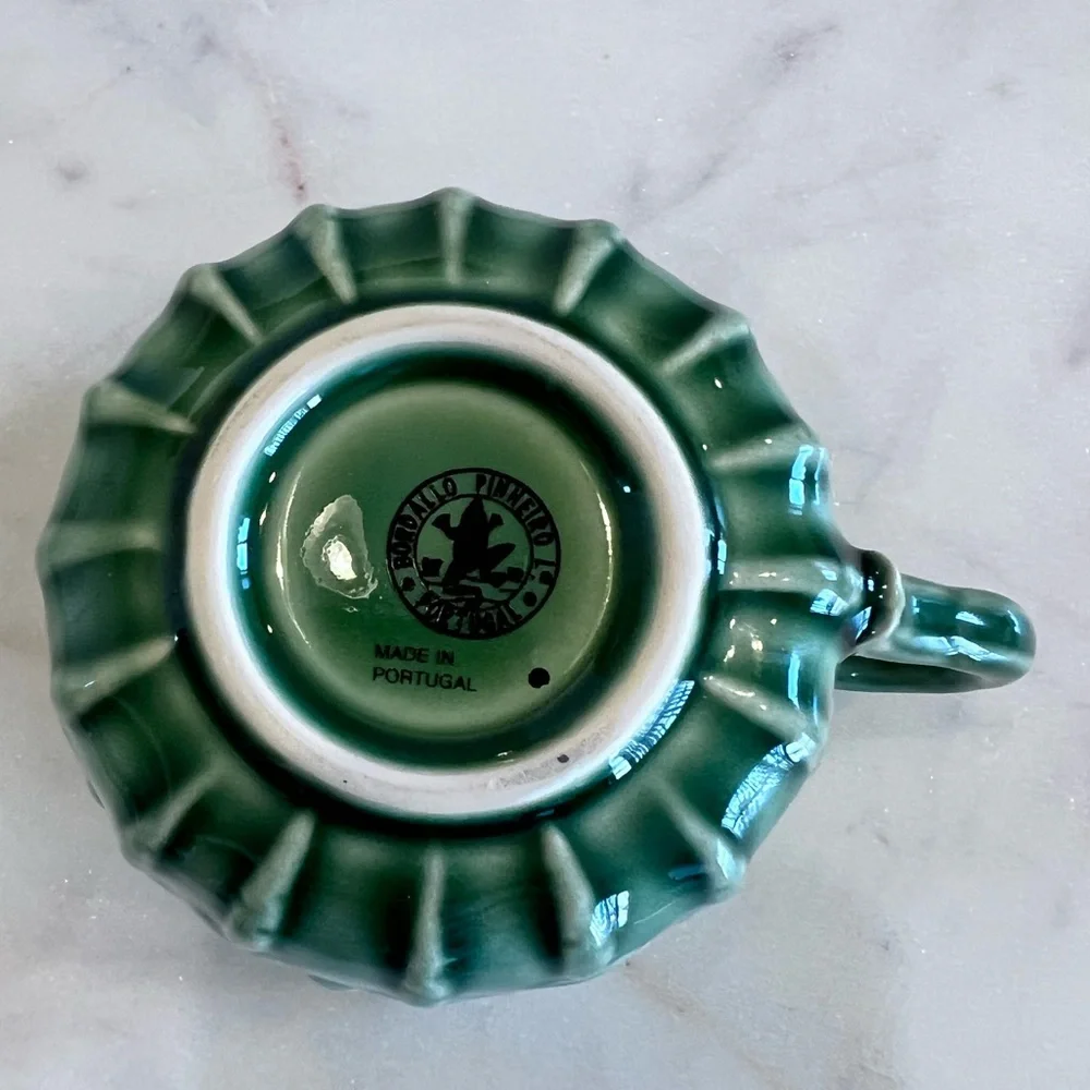 Discontinued Rabbit Green by BORDALLO PINHEIRO Rabbits Carrots Cup & Saucer Set